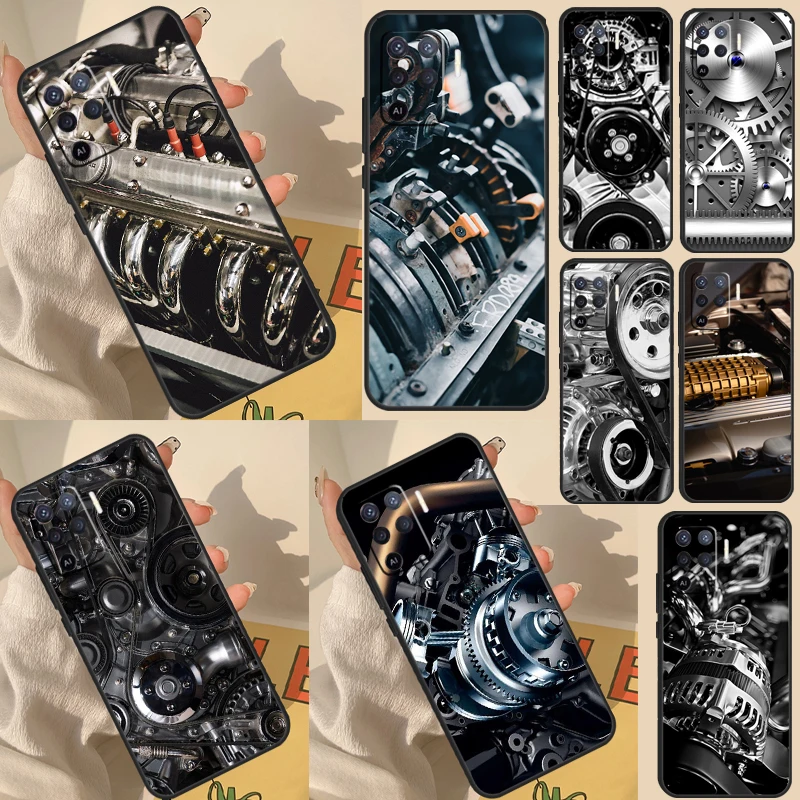 Mechanical Engines For OPPO Find X5 X3 Pro A5 A9 A31 A53 A53S A54 A74 A94 A15 A16 A52 A72 A83 A91 A93 Case