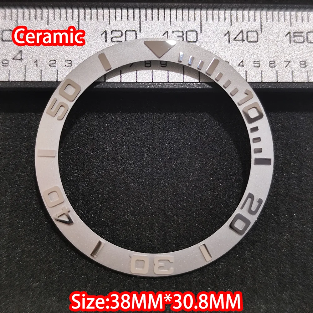 

38mm*30.8mm Ceramic Tilted Bezels Insert Ring Fits For NH35/NH34 Series Yacht Watches Master 40mm Case Bezel Parts Replacement