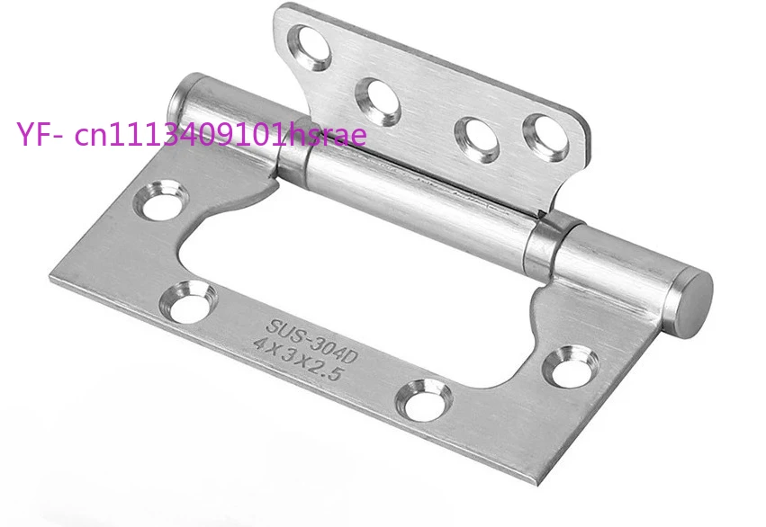 6Pcs 4x3 Inch Non Mortise Door Hinges Stainless Steel Brushed Finish Silent Door Hinges with Mounting Screws