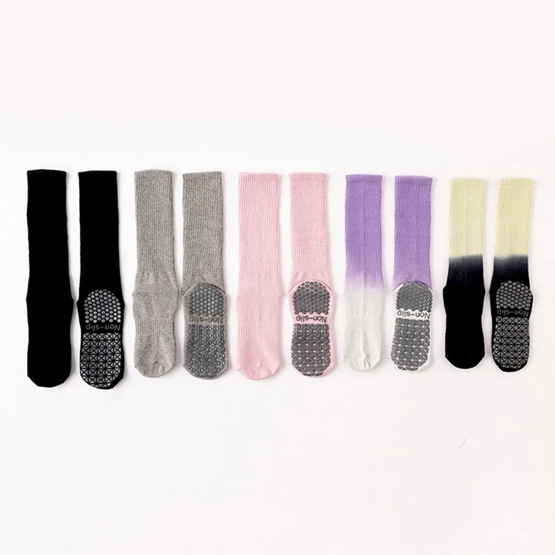 Chaussettes de Yoga en Coton et Silicone pour Femme, Accessoire de Haute Qualité, Pilates Grip, Hauteur du Genou