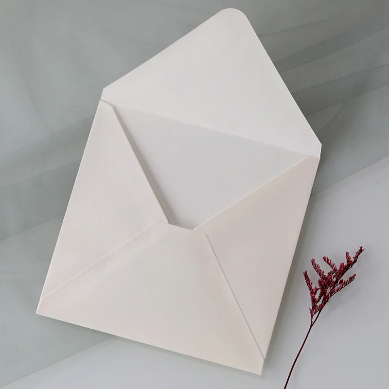 50pcs/lots Ivory White Envelope for Wedding 150g Paper High-grade Invitation Small Card Business Stationery Supplies Storage Bag
