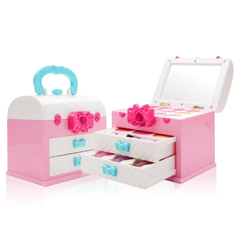 

Children's cosmetics toy set, non-toxic and washable girl genuine full set, princess makeup box, stage makeup gift.