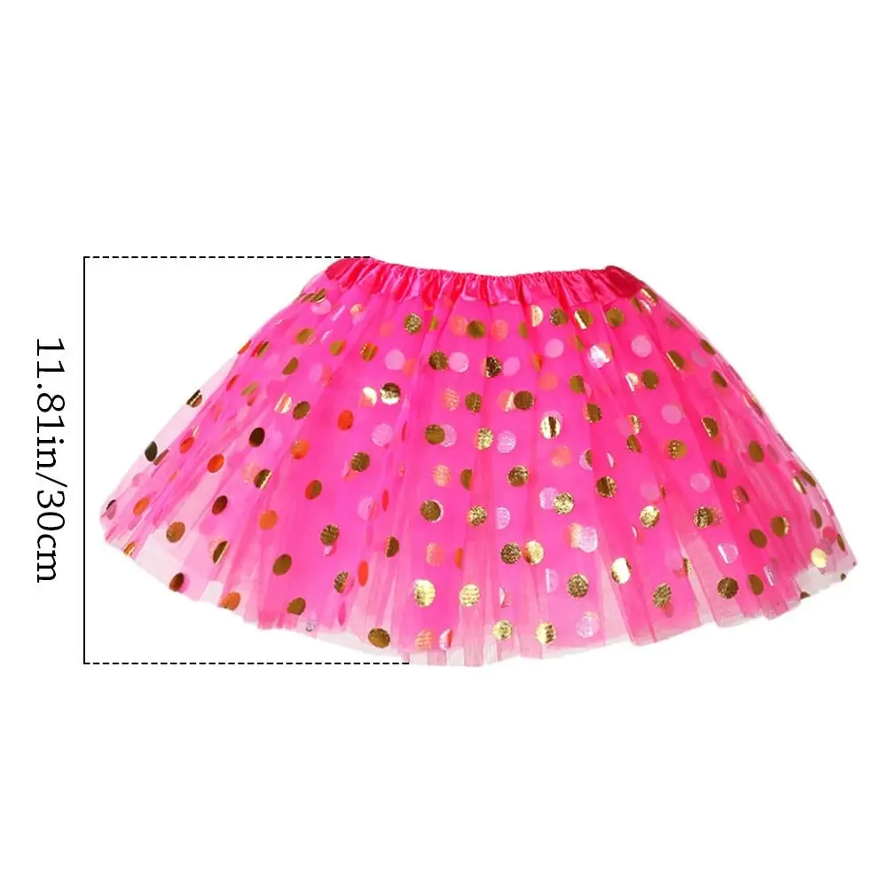 Jupe tutu arc-en-ciel à pois colorés pour bébé, jupe de princesse dorée, jupon de danse en filet de tulle, mode