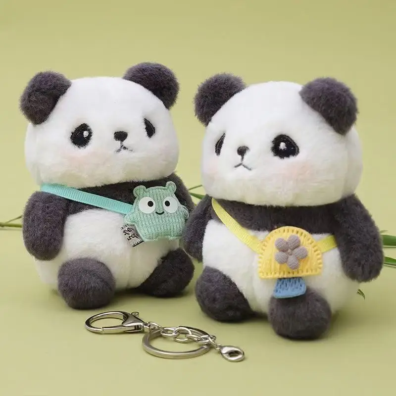 Cute Panda Plush Toy Keychain Cartoon Bag Pendant Bag Accessories Car Key Chain Pendant Ornaments Fashion Gift view 3