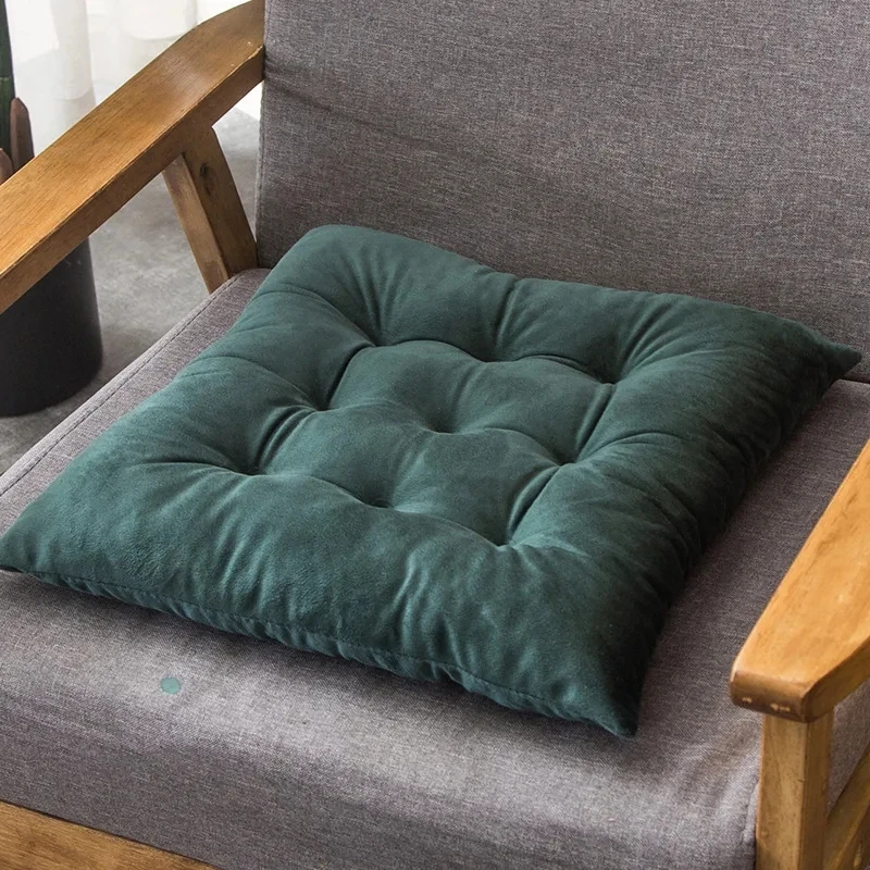 Solid Color Seat Cushion Thickened Crystal Velvet Seat Cushion Student Stools/office Mats Summer Floor Cushion 40CM Square