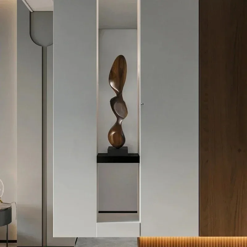 05 FG17Hotel lobby creative abstract solid wood sculpture ornaments porch wood carving decorative art