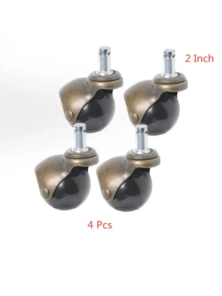 4 Pcs/Lot 2 Inch Circlip Sofa Universal Wheel Low Center Of Gravity Earth Inserted Rod Furniture Caster Silent Pulley