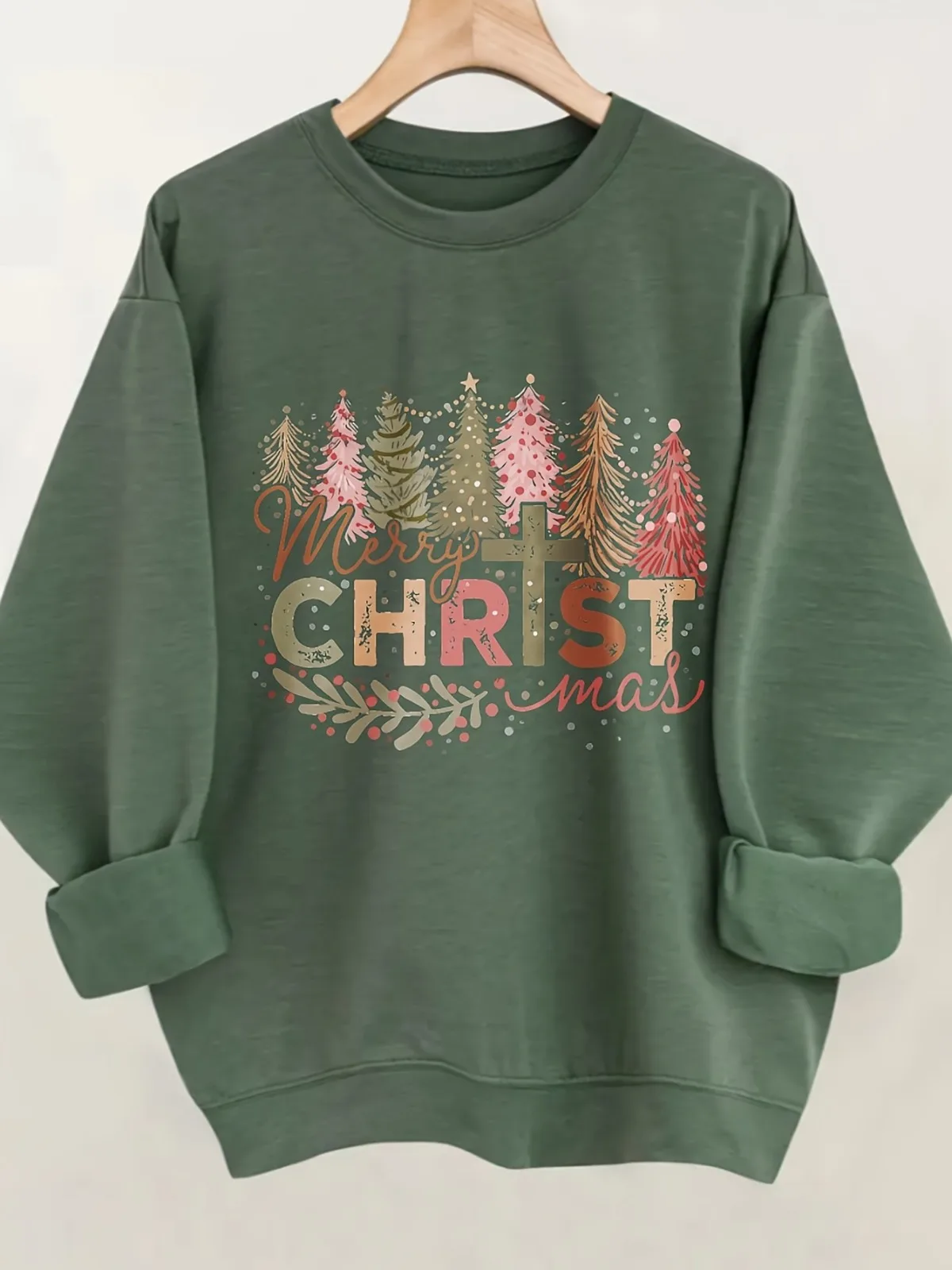 سويت شيرت نسائي كاجوال عصري من سلسلة عيد الميلاد بلوفر بنمط مطبوع مناسب لهدايا العطلات وقمصان الارتداء اليومي