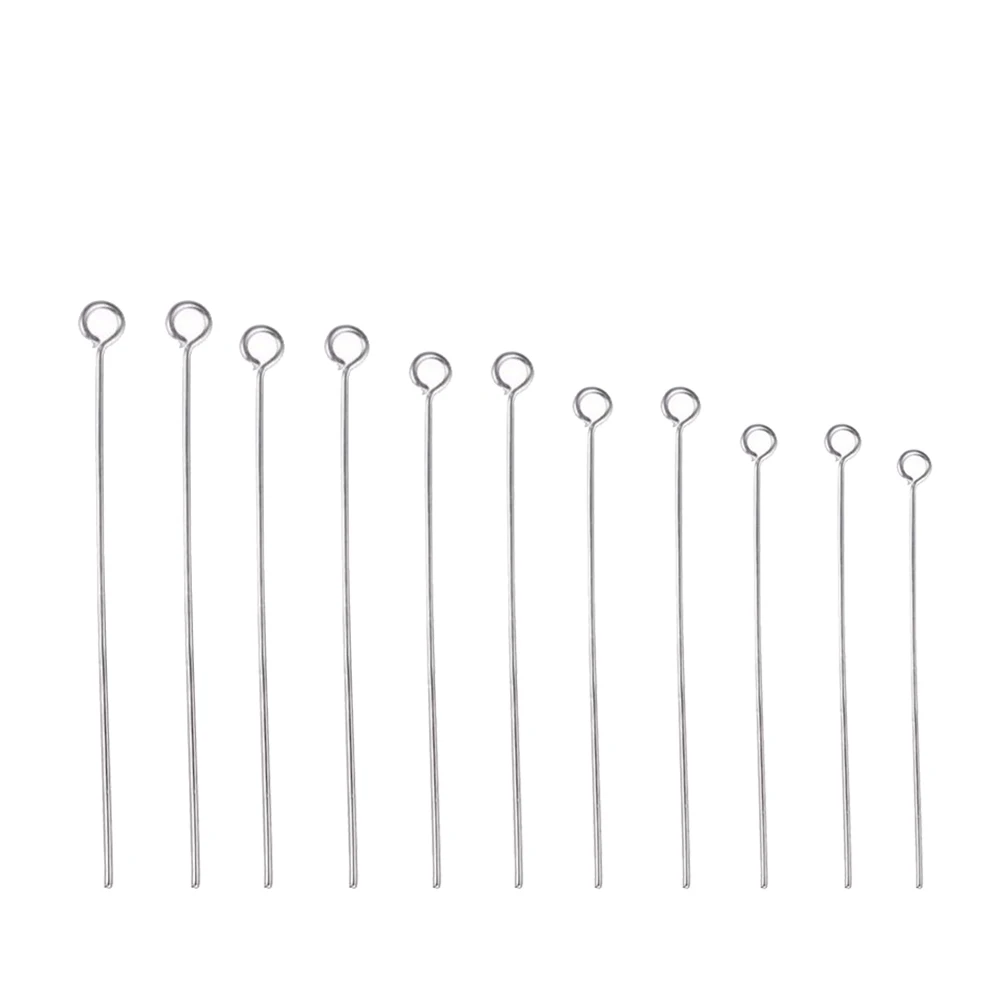 100Pcs Stainless Steel Open Eye Pins Headpins Needle for DIY Craft Earring Bracelet Jewelry Making Accessories Supplies Findings