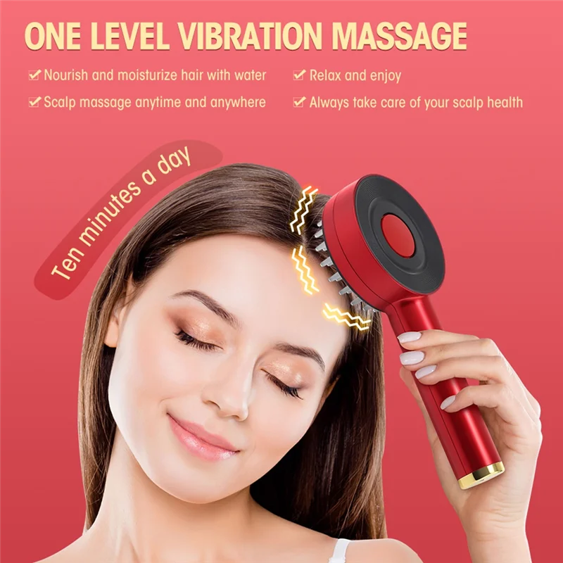 

EMS Vibration Scalp Massage Comb Nano Atomized Portable Red Blue Light Follicle Comb Massager Anti Loss-A58E