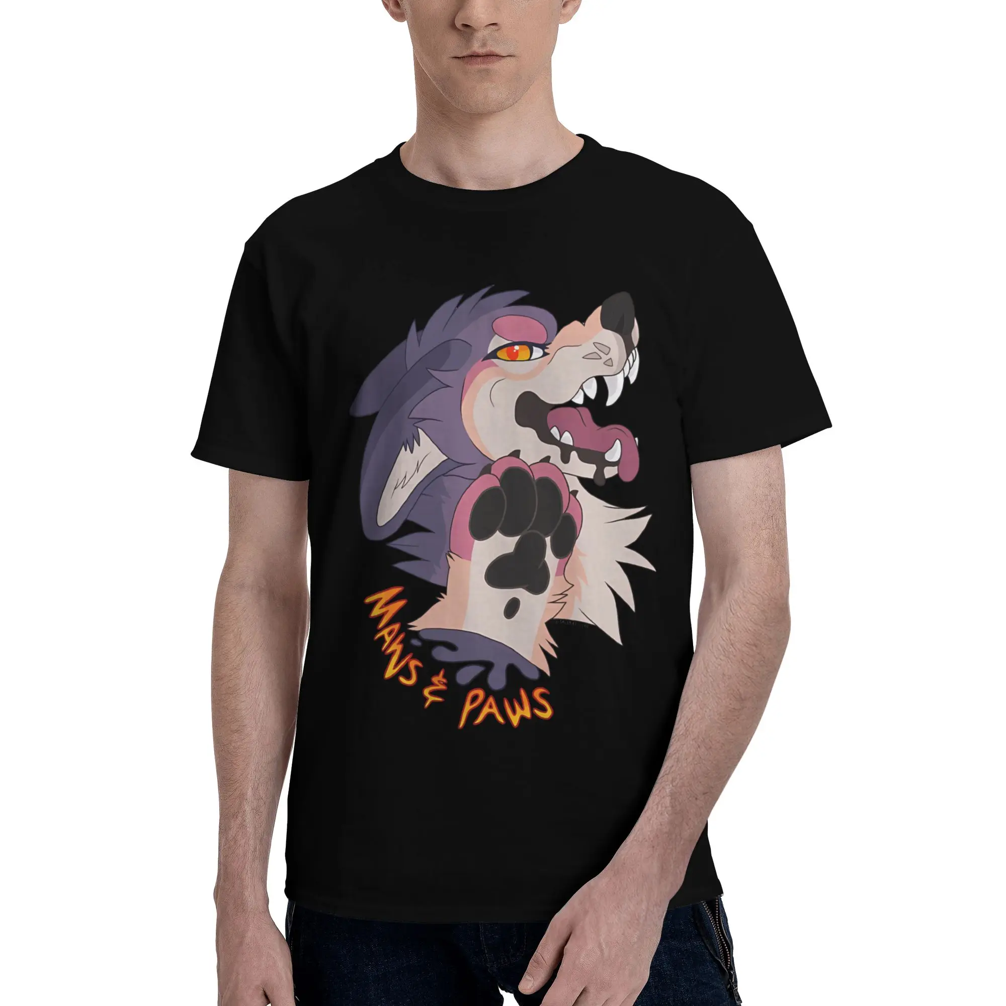Maws And Paws Novelty 100% Cotton T-Shirt Furry Tees Tops For Men