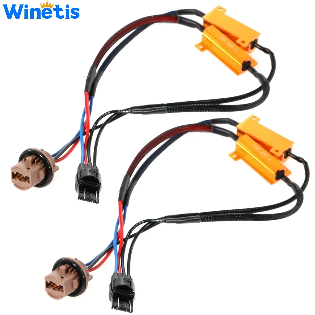 

2 x 7443 7444 Load Resistor Fix Hyper Flash For Switchback LED Turn Signal Light