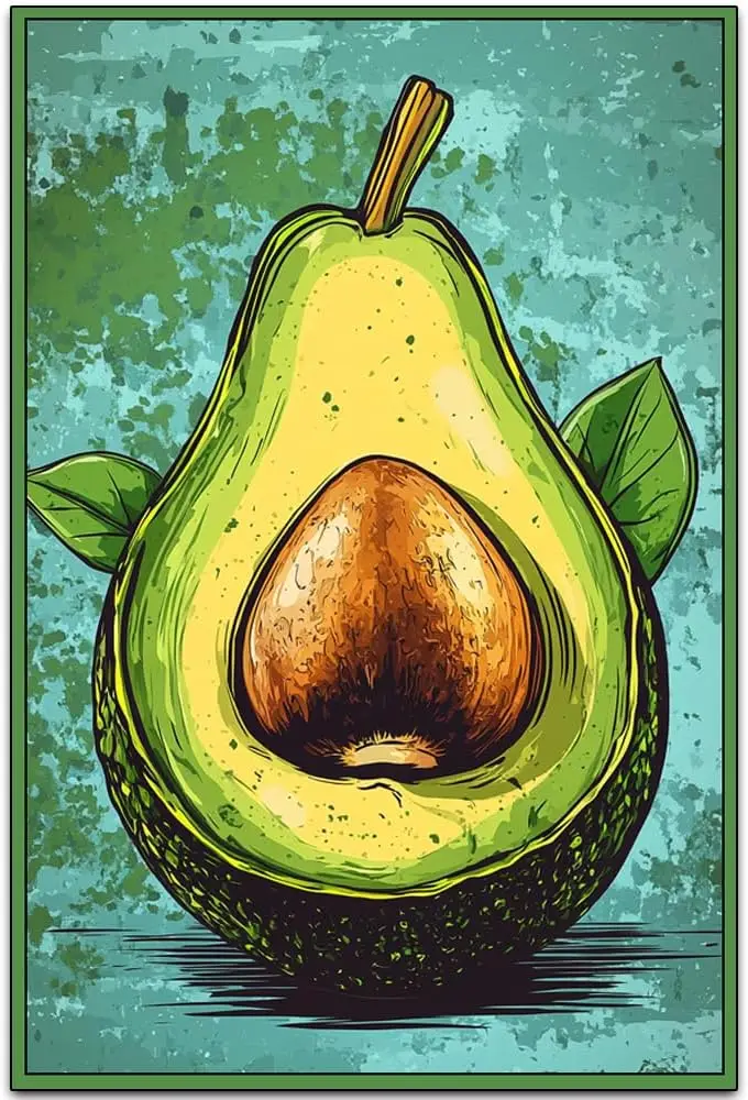 Original Vintage Design Wall Art Print Poster,Fresh Avocados, Funny Retro Classic Art Wall Decoration, Garage Bar Tin ​Metal Sig