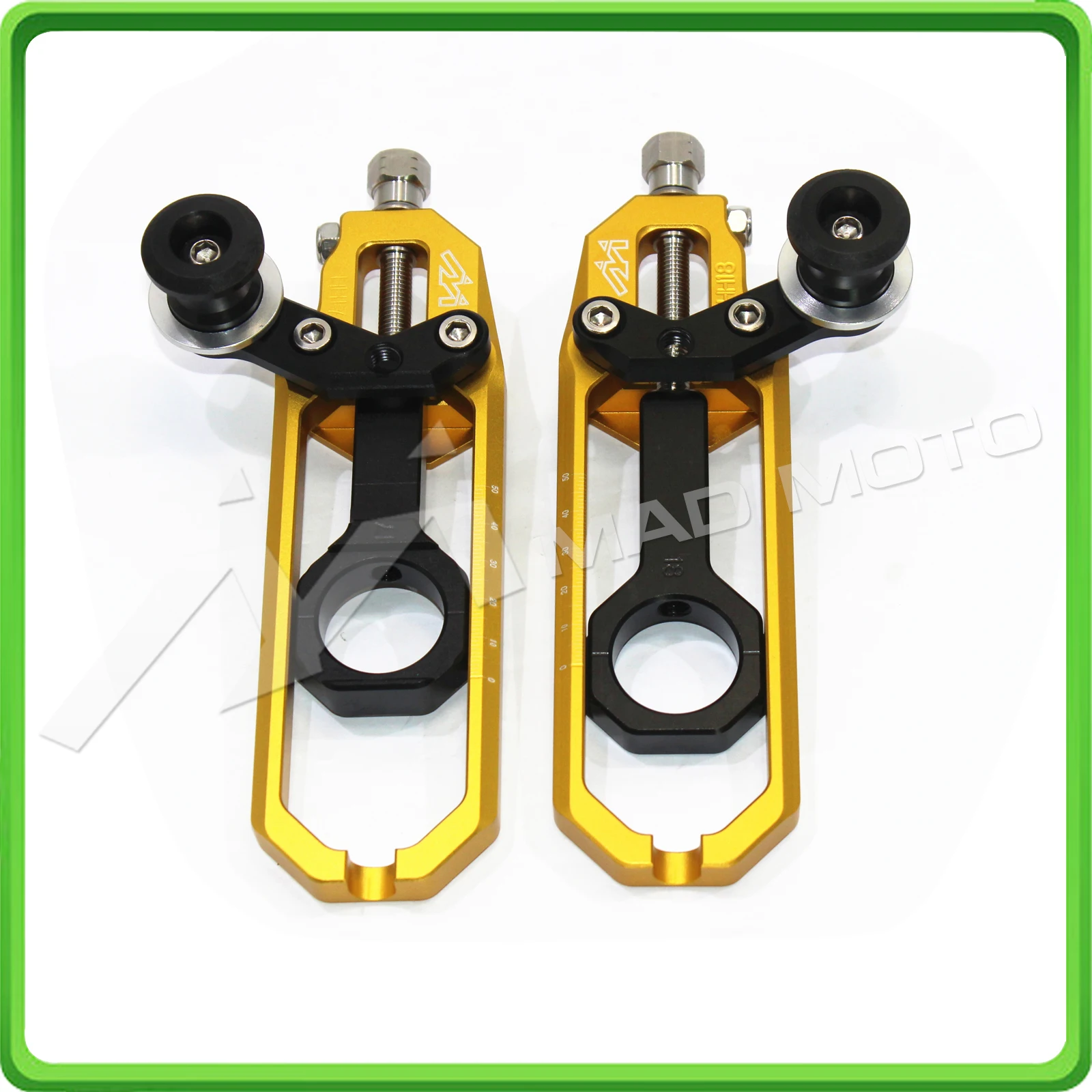 

Motorcycle Chain Tensioner Adjuster with Spool fit for BMW HP4 2012-2014,S1000R 2014-2016,S1000RR 2009-2014 Gold & Black