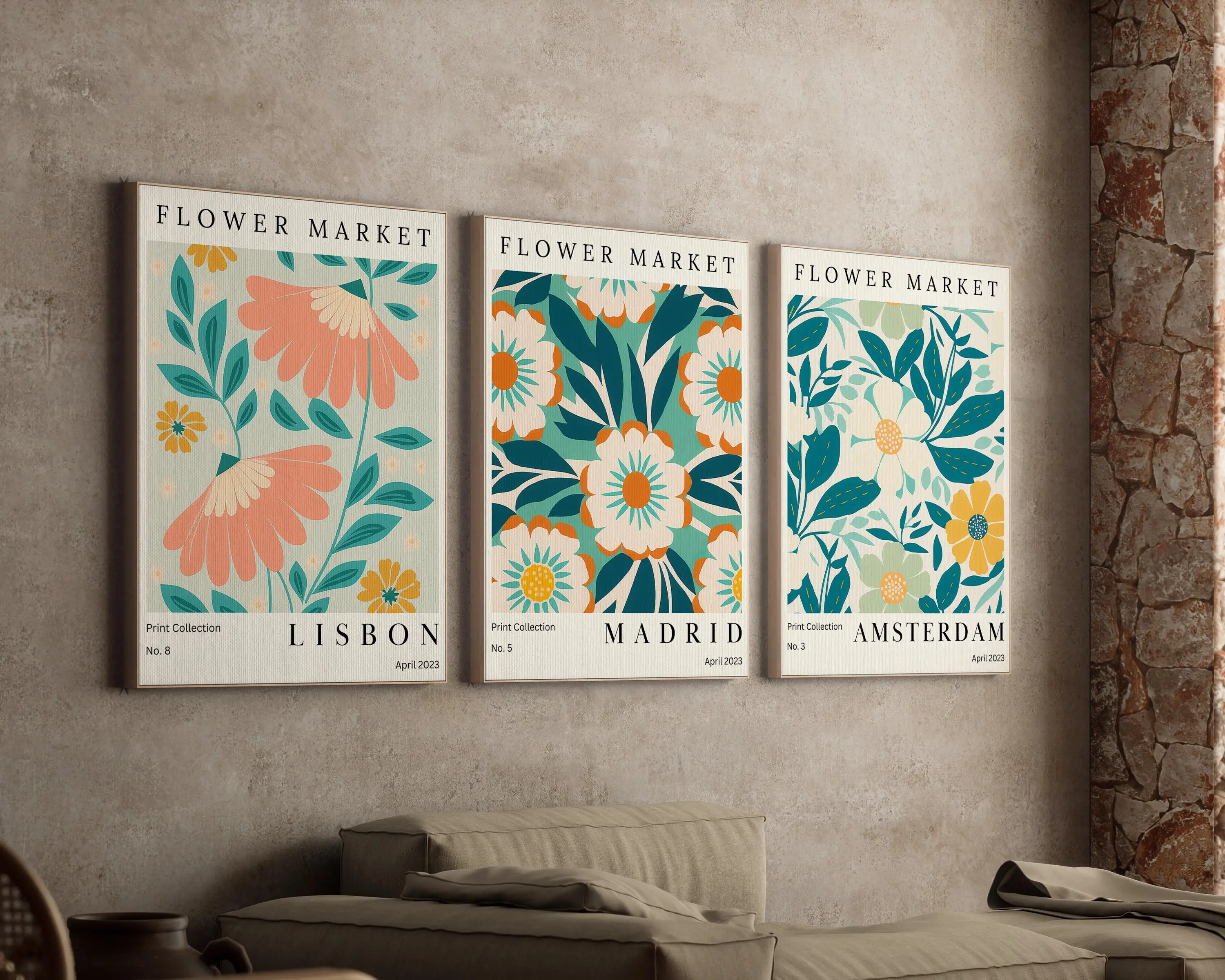 Boho Flower Market Canvas Wall - مراجعة Home Decor Market وسعره