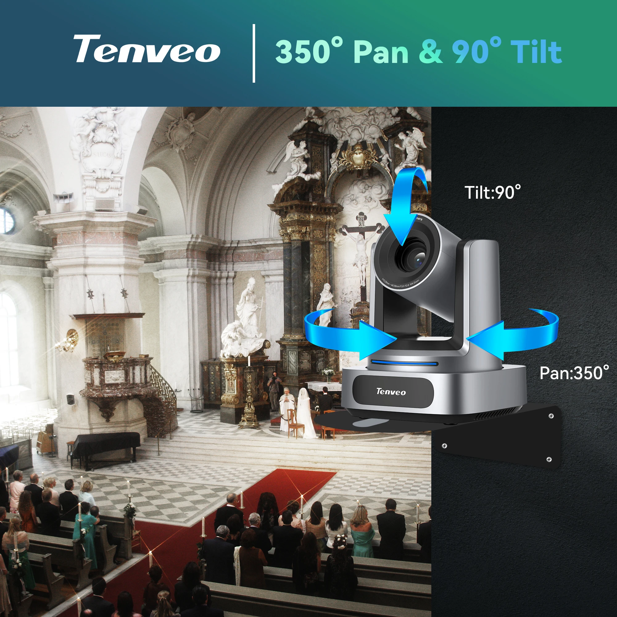 UHD 4K30FPS 10X Optical Zoom Live Streaming PTZ Camera Video Conference System AI Auto Tracking Available for Fast Delivery