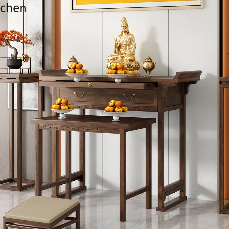 CZ   incense table household living room incense table Zhongtang Buddh double set  tribute table
