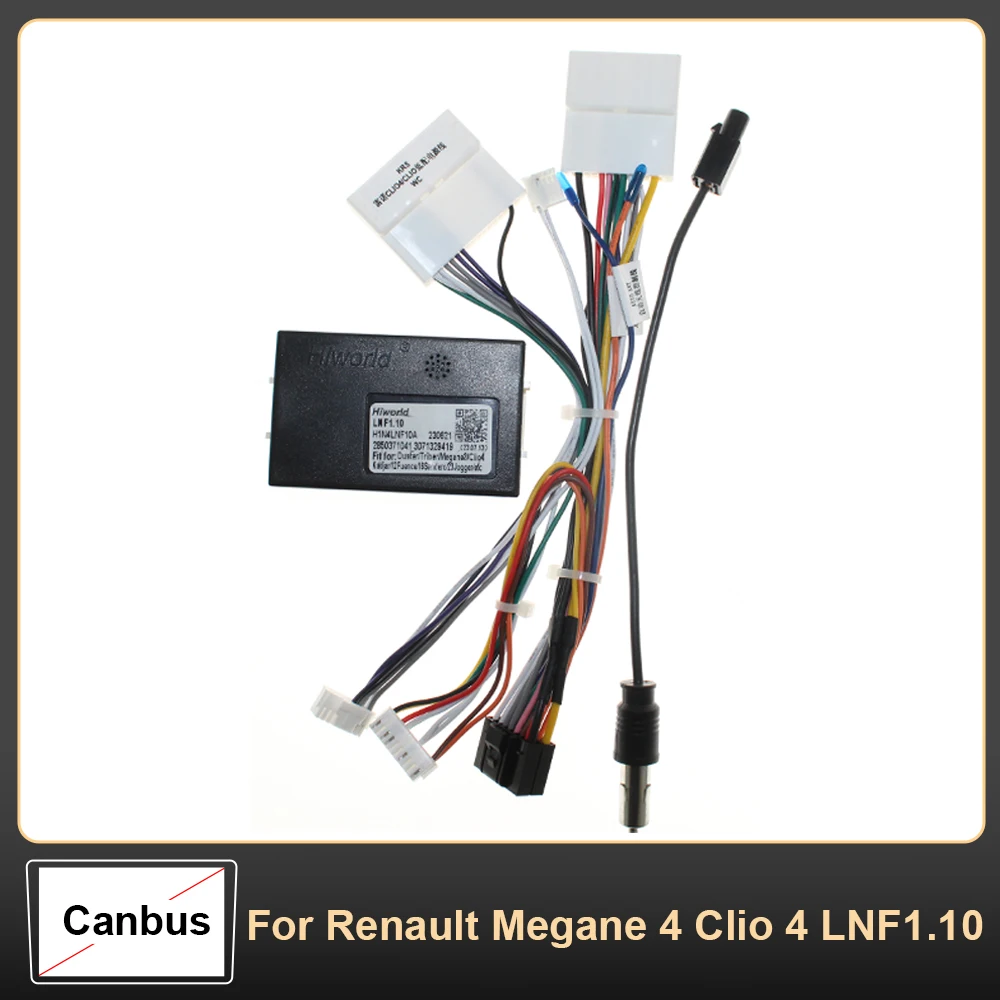 16pin Car Wiring Harness Adapter Canbus Box Decoder Koleos Android Radio Power Cable For Renault Megane 4 Clio 4 LNF1.10