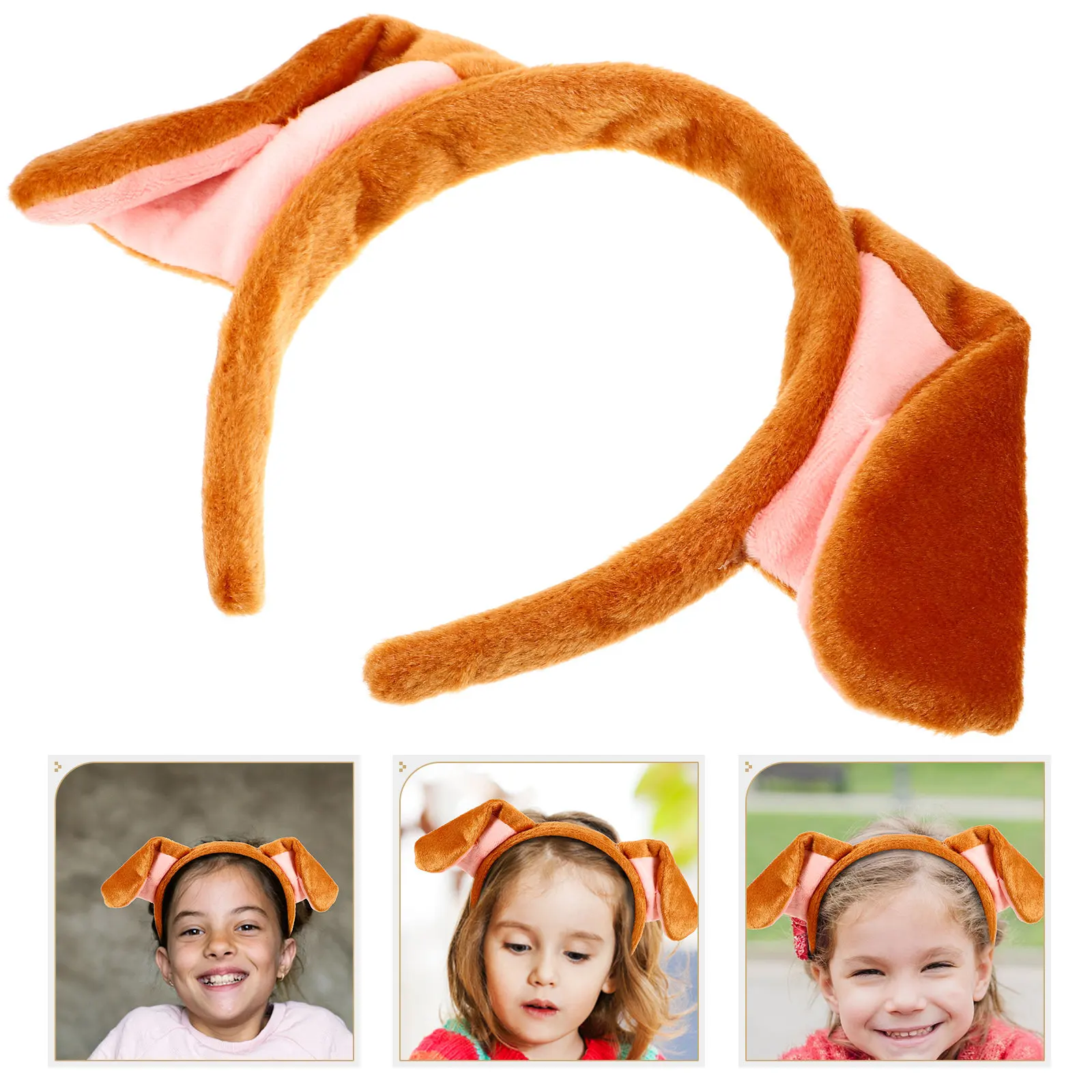 

Cartoon Dog Ears Headband Cloth Hair Loop Durable Stretchy One Size Fits Most Costume Play Photo Props Gift Kids Teens Adults