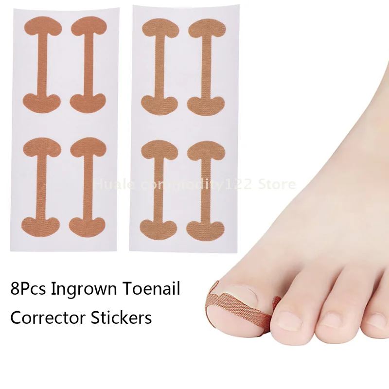 8Pc Ingrown Toenail Paronychia Treatment Foot Corrector Stickers Toe Nail Repair