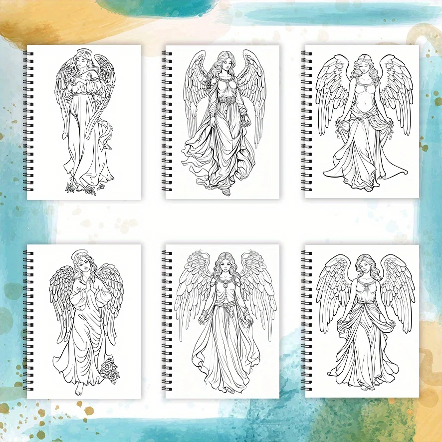 ぬりえブック - 8.3 x 11.2インチ 32ページ 天使のぬりえブック - 癒し、新学期ギフト、家族や友人へのギフト