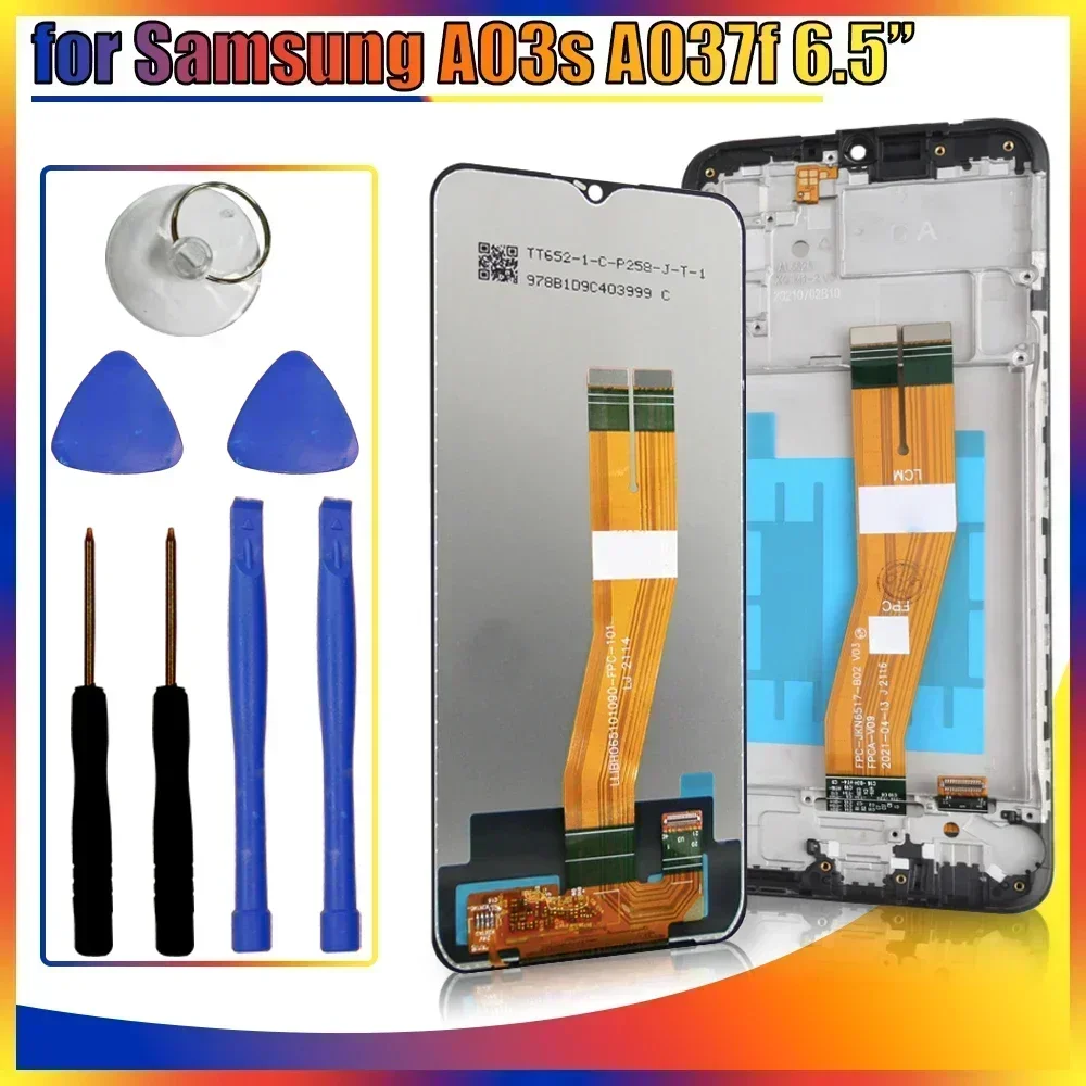 

6.5" for Samsung Galaxy A03s A037F A037M LCD Display with Touch Screen Replacement Digitizer for Samsung A03S Display with frame