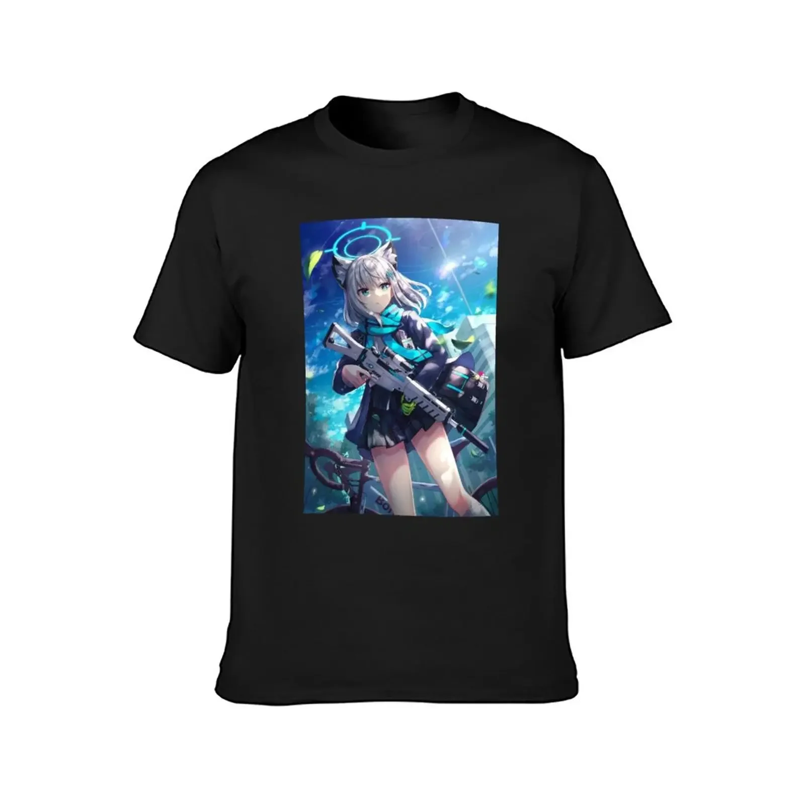 Shiroko Blue Archive T-Shirt anime clothes korean fashion summer tops Men's clothing