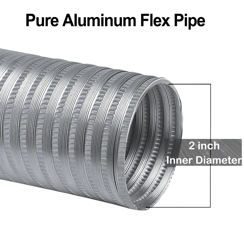 Aluminum Flex Pipe Cold Air Kit 2 Inches Outdoor Fresh Air Kit Rustproof Air Intake Kit Brittle Flex Tube Solution