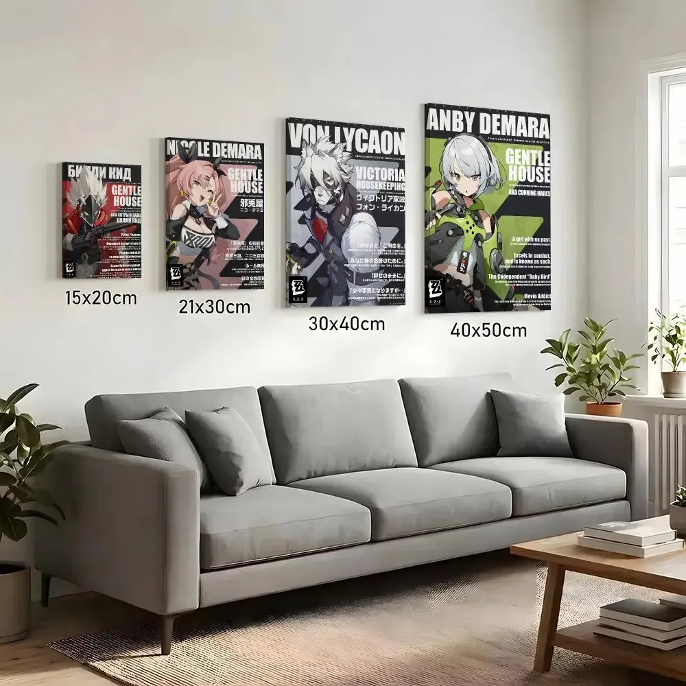 Zenless Zone Zero ZZZ Game Painting Calligraphy HD Canvas Print Poster Wall Art | Optional Frame | Modern Hallway Decor