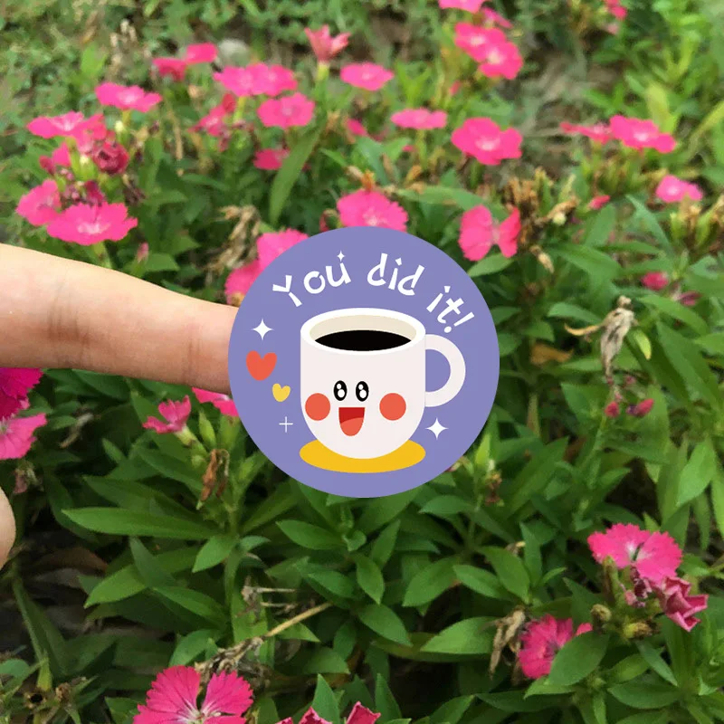 500 Stuks Cartoon Schattige Dieren Ronde Sticker Voor Leraar Beloning Student Briefpapier Sticker Kids Cadeau Afdichting Decoratie Sticker