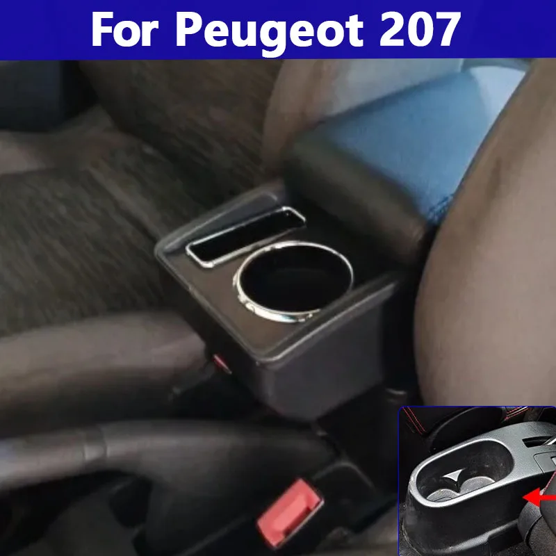 For Peugeot 207 Armrest for Peugeot 207CC Interior Center Armrest Storage Box Without USB Car Accessories