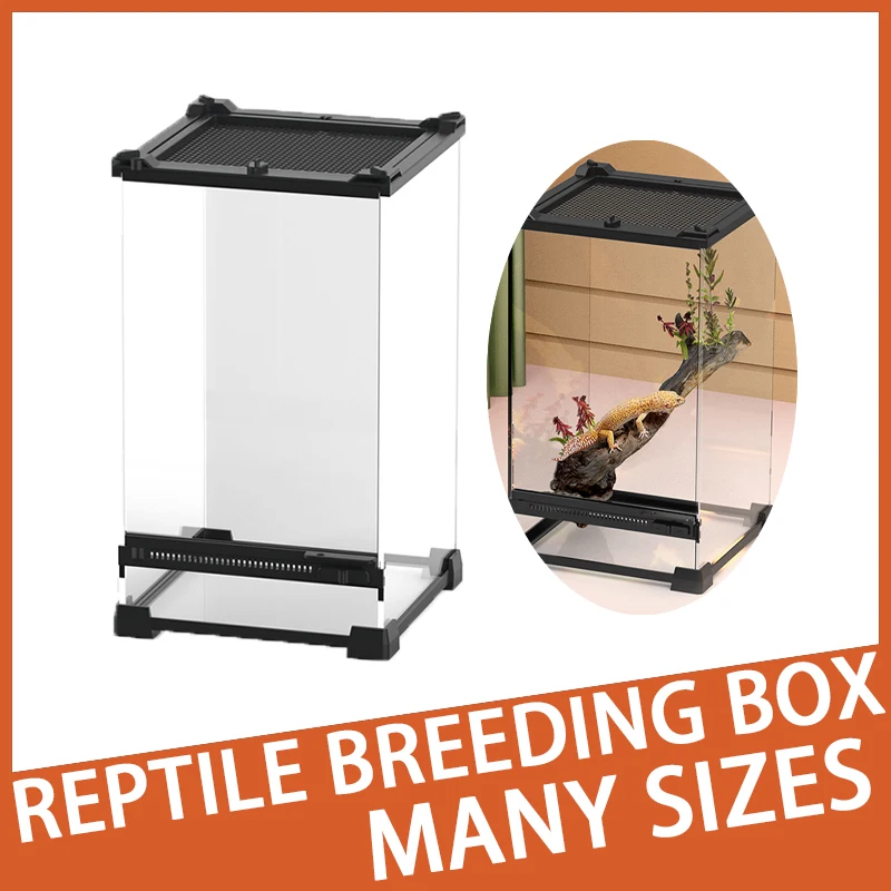 

Reptile Terrarium Amphibious Climbing Tempered Glass Single Door Rainforest Water Tank Suitable For Lizards, Snakes, Turtles