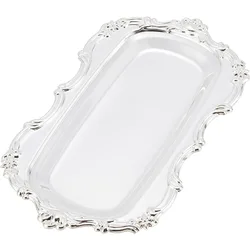1pcs Silver Rectangular Ottoman Tray European Metal Tray for Holding Bathroom Appliances Shower GelTowelor Holding Handmade