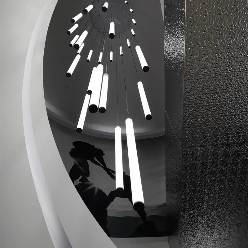 Modern Minimalist Stair Pendant Lights Strip Lamp Duplex Building Luxury Villa Restaurant Attic Living Room Chandelier Fixtures