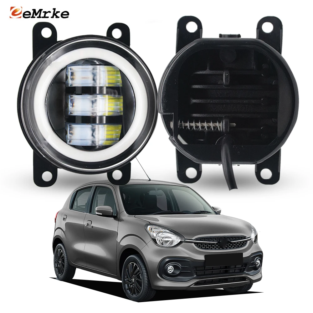 

1-Pair Led Fog Light Driving Lamp for Suzuki Celerio Toyota Vitz XR 2022 2023 2024 2025 PTF Turn Signal Angel Eye DRL Halo Ring