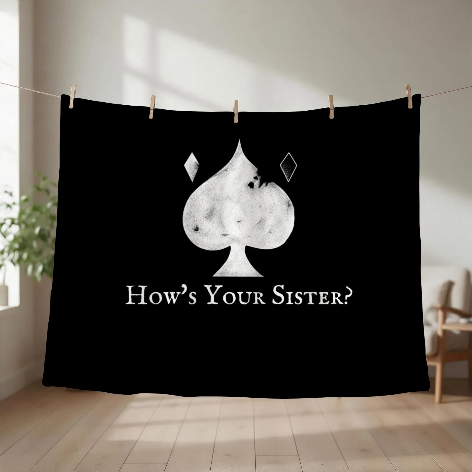 Ace of Spades Throw Blanket couch cozy soft plush fuzzy picnic outdoor blanket