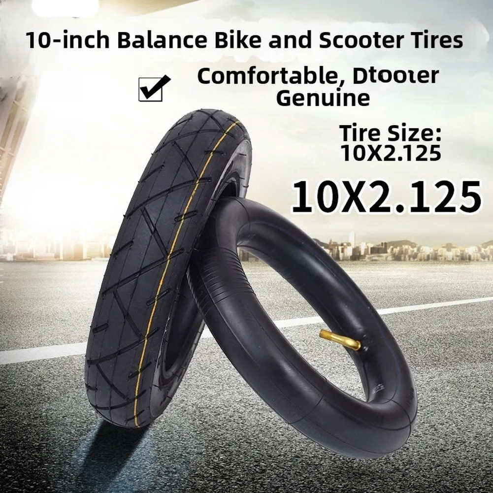 

10 Inch Scooter Tire and Tube Set 10x2 125 10x2 5 for Electric Bike Compatible with Various Models and Leak Proof Valve Design