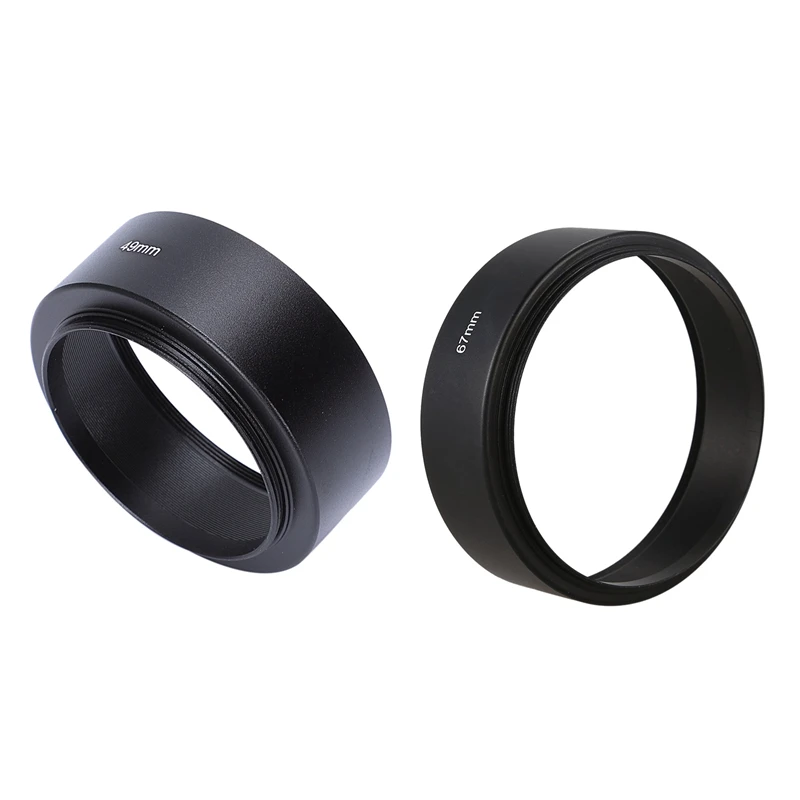 RISE-2X 67Mm/49Mm Mount Standard Metal Lens Hood For Canon Nikon Pentax Sony Olympus