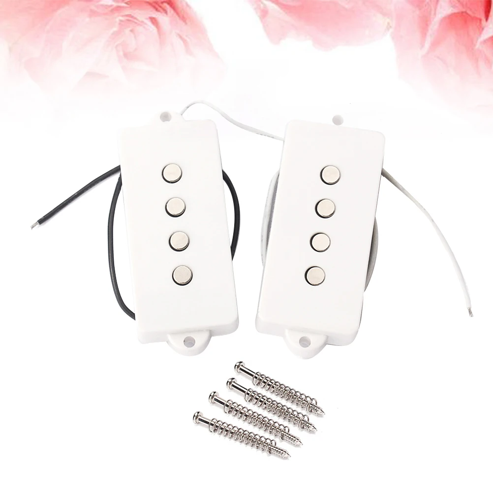 

4 String Electric Bass Pickups Bridge Neck Pickups Set for PB Bass Guitar Open Style Guitar Parts and Accessories GMB12 White