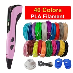 3D Pen Kids PLA Filaments 3D Priting Pen Children DIY Drawing Pens Type C Port Boys Girls Christmas Birthday Gifts