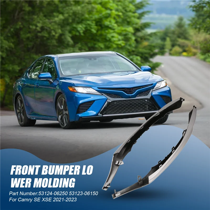 

A80X-спойлер переднего бампера 53124-06250 53123-06150 для Toyota Camry SE XSE 2021-2023, нижняя молдинговая накладка бампера