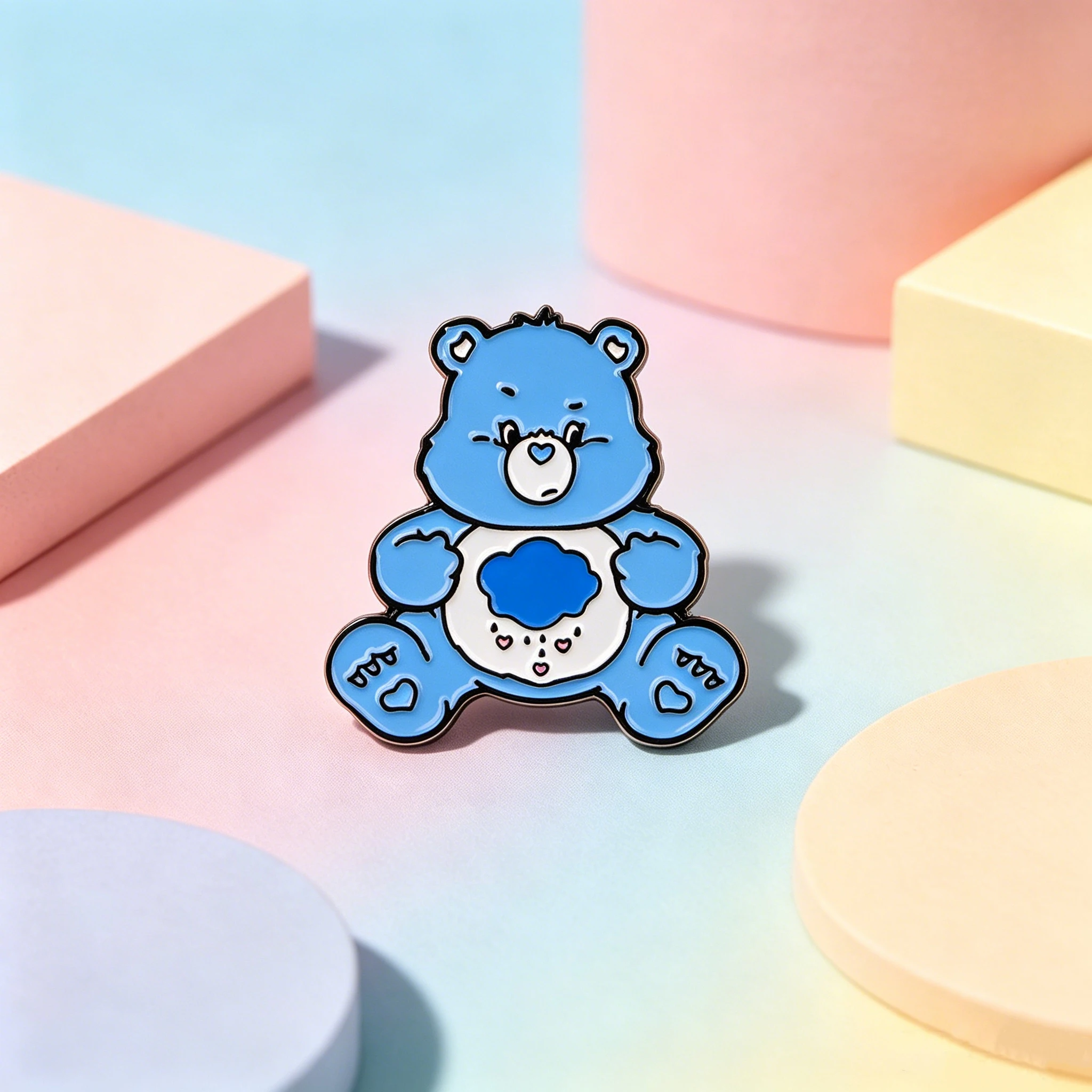 Klassische Herz-Bären Emaille-Anstecknadel Cartoon-Figur Metall-Brosche Rucksack-Kragen-Abzeichen Herren Damen Mode-Schmuck-Kollektion Spielzeug Geschenk