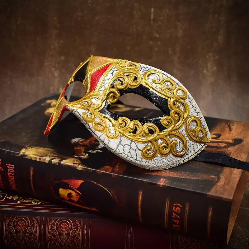 Mężczyźni łączona maska ​​na bal maskowy Mardi Gras szlachetni chłopcy wenecka maska ​​na Halloween na karnawał na imprezę bal bal Cosplay rekwizyty na występy