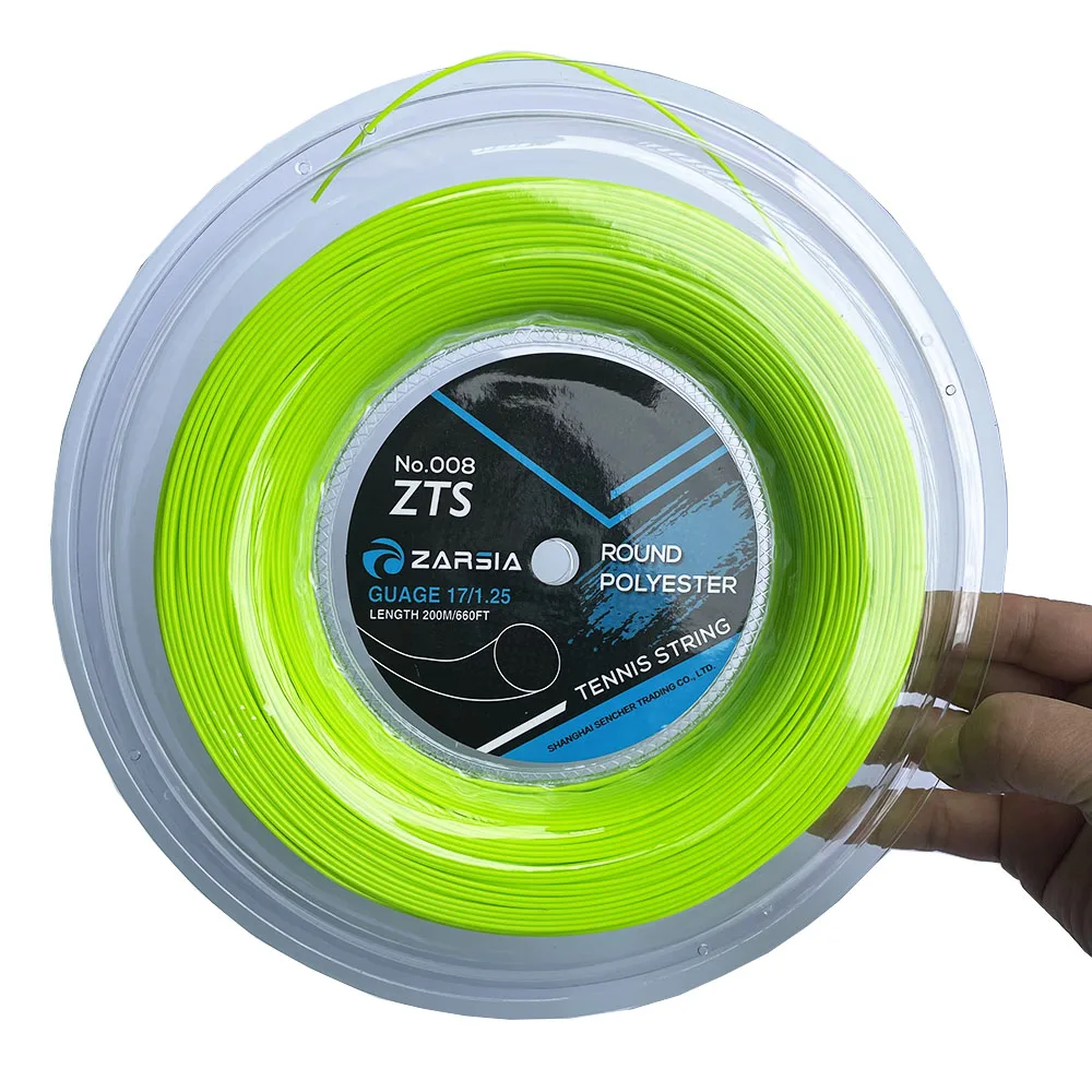 Free Shipping Muti-Color ZARSIA 4G Polyester Tennis Racket String 1.25MM Durable Smooth Round Tennis Strings ZTS008