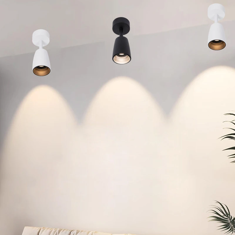 

12W 2Pcs LED Anti-glare Ceiling Light High CRI Spotlight Rotatable Head Picture Lamp Fixture Surface Mounted Indoor Lighting