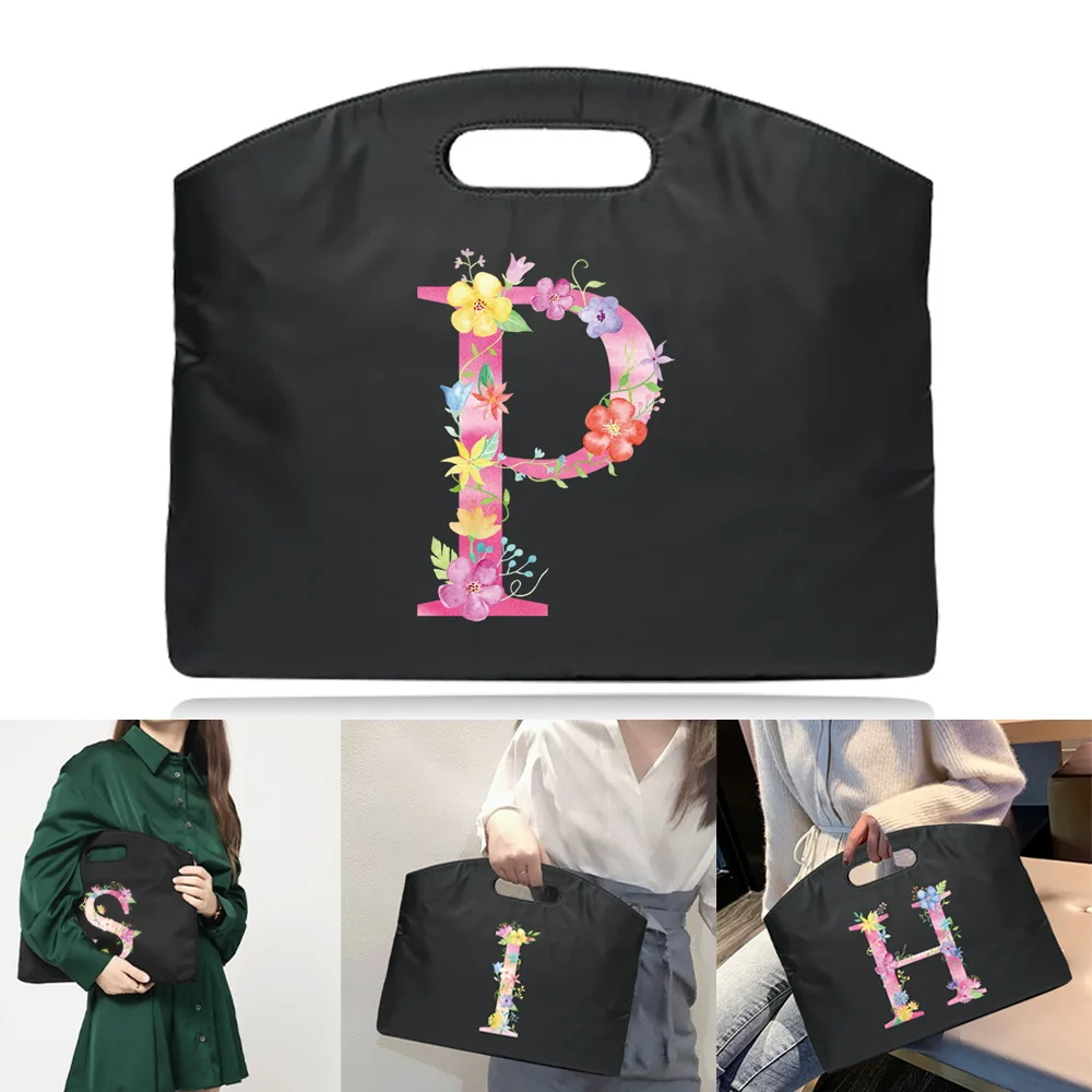 Briefcase Work Commuting Notebook Document Storage Office Case Business Portable Bag Pink Pattern Printing Series