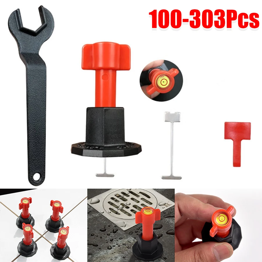 

100-303Pcs Tile Leveling System Clips Spacers Plier Ceramic Leveler Adjuster Kit For Tile Laying Floor Wall Construction Tools