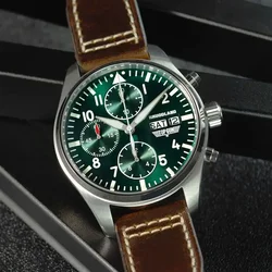 Hruodland for Citizen 6S00 Quartz Movement BGW-9 Super Luminous Sapphire Crystal Turbine Pilot's Watch Men's Retro Pilot's Watch