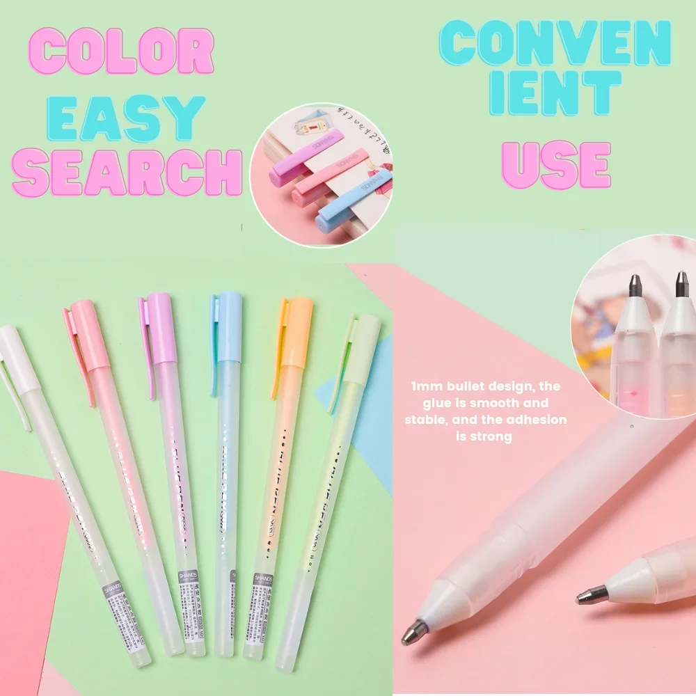 Glue Pen  Candy-Colored Perfect for DIY Projects and Student Handbooks  Quick-Drying High Viscosity