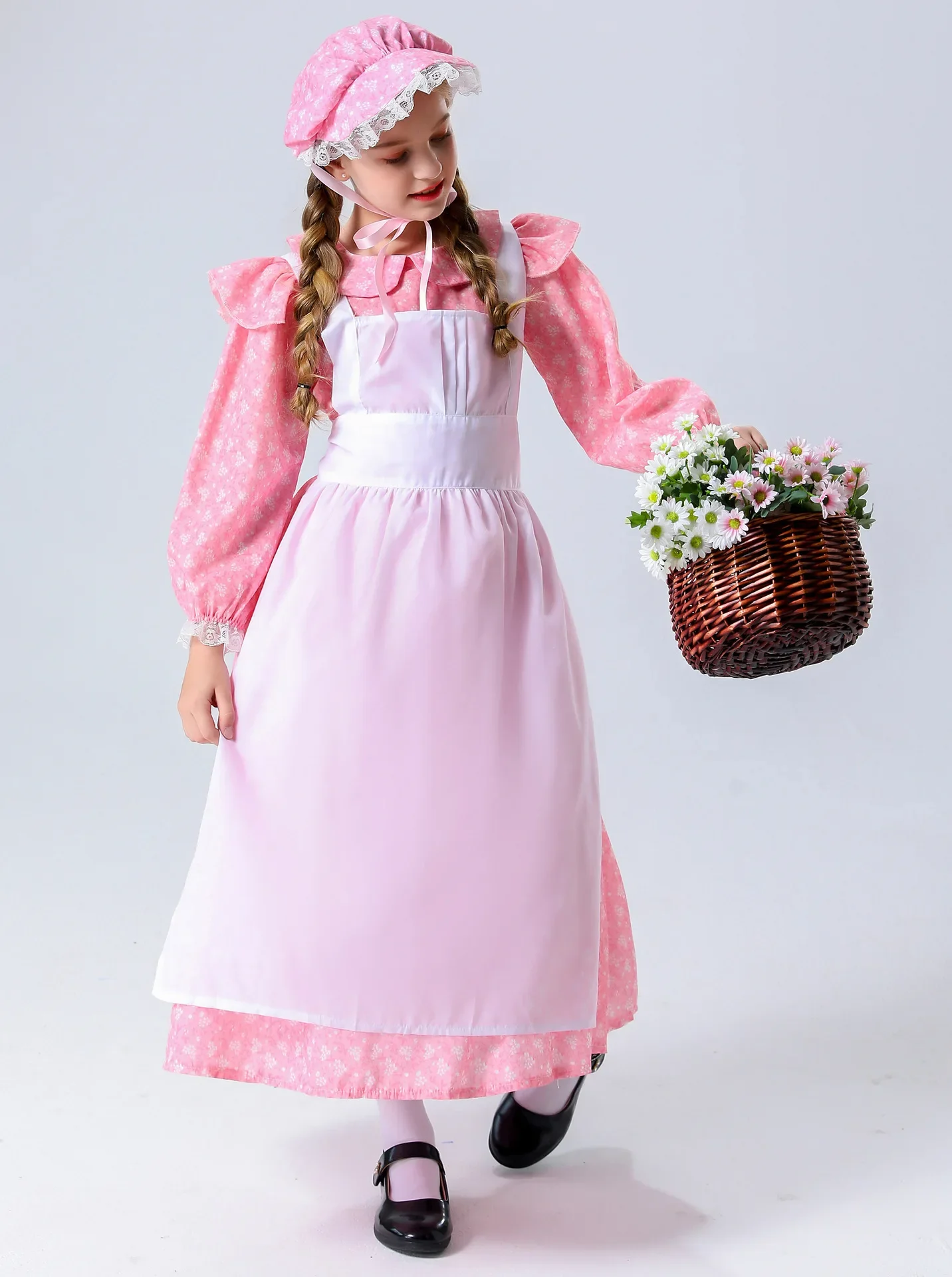 Kinder Cosplay Lolita Maid Pastoral Mädchen Bühnenkostüm